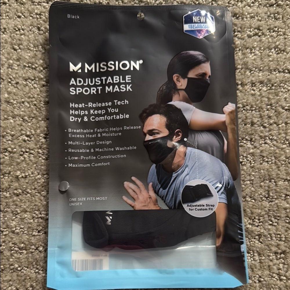 Mission Black Adjustable Sport Mask